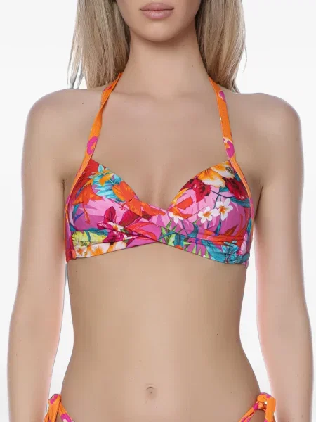 Top Banana Moon cu model floral cu imagine roz