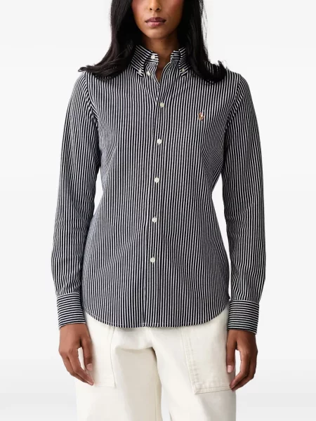Prugasta mrežasta košulja Polo Ralph Lauren s autogramom plava