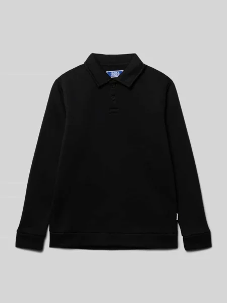 Bluza z wykładanym kołnierzem model ‘BRADLEY’ Jack & Jones czarna