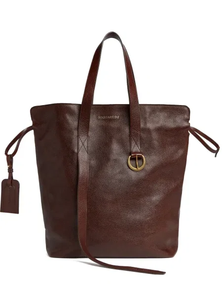 Geantă shopper Dsquared2 din piele maro