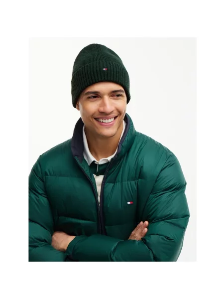 Čiapka Tommy Hilfiger Flag Tmavo zelená