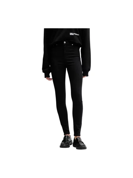 Skinny jeansy skinny Karl Lagerfeld czarne