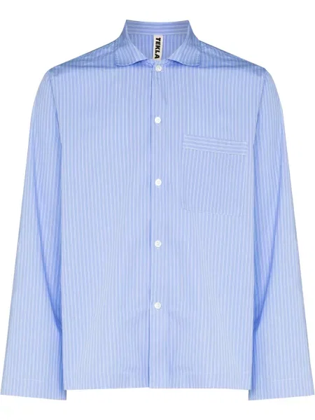 Pruhovaná poplínová košile Tekla modrá