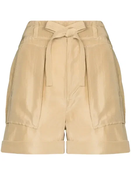 Pantaloni scurți Polo Ralph Lauren de mătase cu broderie alb