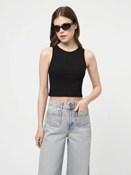 Топ Braska бавовна/поліестер чорний