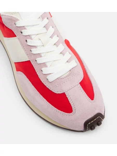 Sneakerși Tod's din piele de căprioară roz