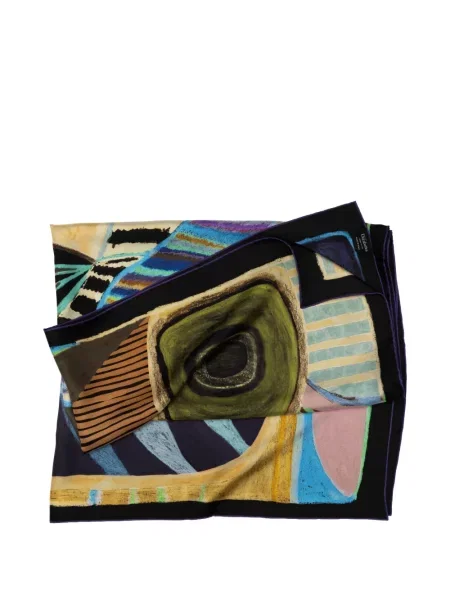 Fular Elizabetta cu imagine cu imprimeu abstract negru