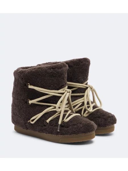Botine Isabel Marant din piele de oaie maro
