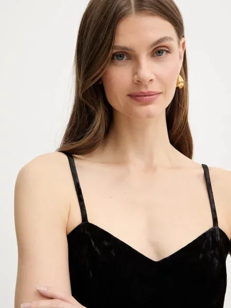 Велюровое макси платье Guess черное