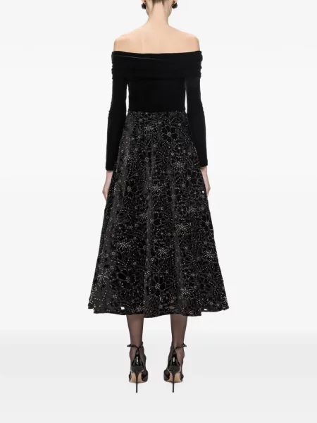 Rochie midi Nissa de catifea negru