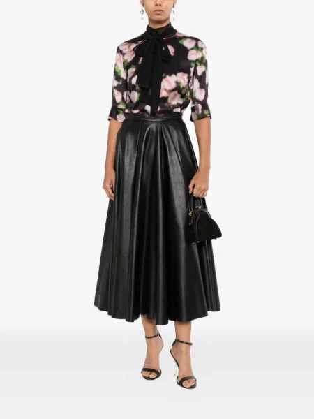 Bluză Patrick Mcdowell cu funde cu model floral negru