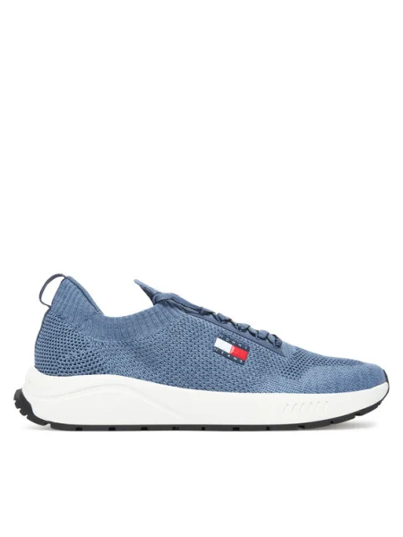 Tommy Jeans Sneakersy Tjm Runner Knitted modrá