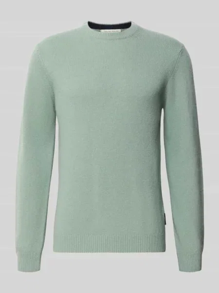 Sweter z dzianiny z okrągłym dekoltem model KARL' Casual Friday fioletowy