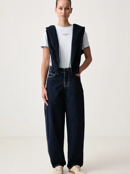 Tommy Jeans tričko dámske s bavlnou modrá