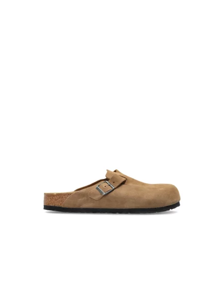 Klapki Birkenstock zamszowe beżowe