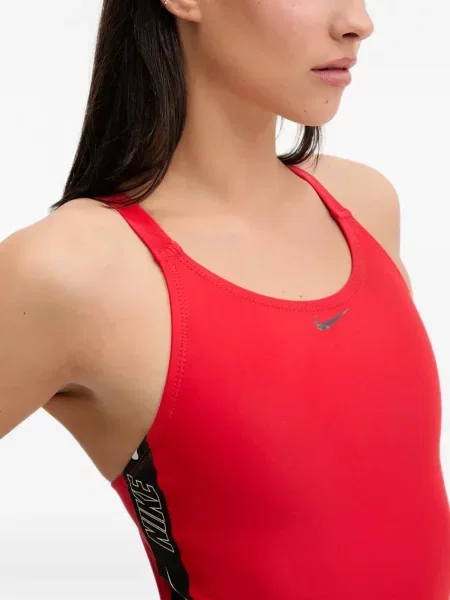 Slip de baie Nike cu cordon cu imagine tricotate albastru