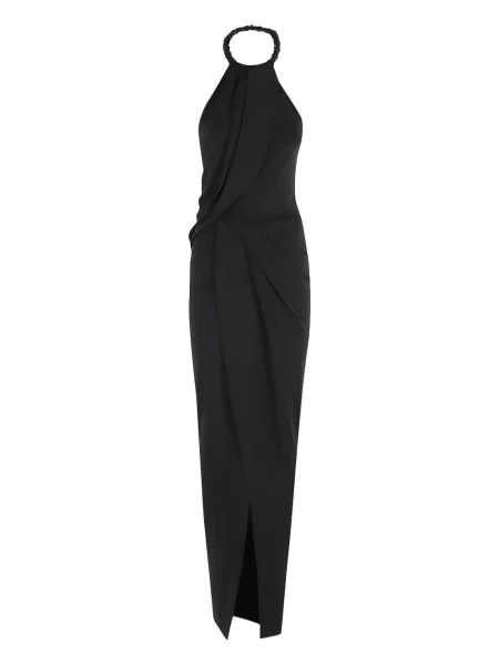 Rochie Amen drapată cu gât halter de costum negru
