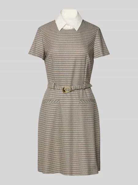 Sukienka etui o długości do kolan ze wzorem na całej powierzchni model ‘KETALI’ Hugo czarna