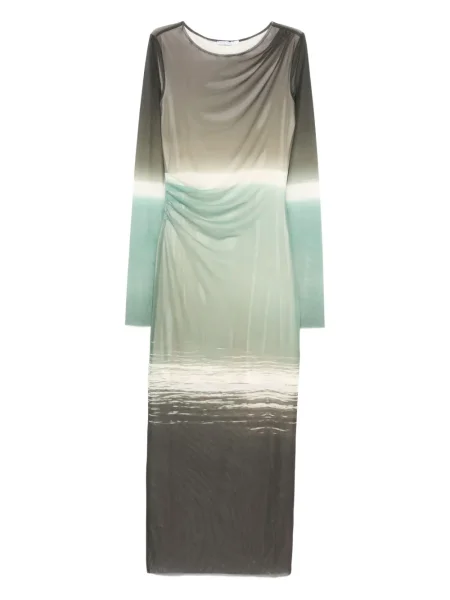 Sukienka midi Patrizia Pepe z nadrukiem do kolan garniturowa zielona