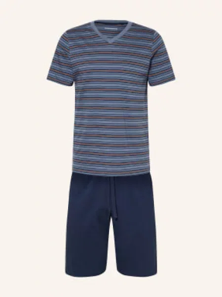 Schiesser Krótkie Piżamy Casual Nightwear blau niebieska