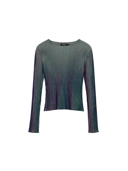 Desigual Top brodat crem / închis / verde / verde deschis albastru