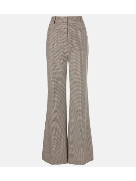 Pantaloni Nili Lotan de lână maro