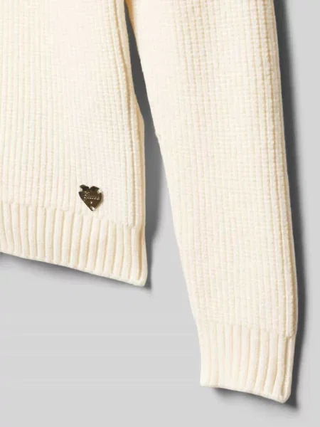 Sweter z dzianiny z obszyciem ozdobnymi kamieniami Guess