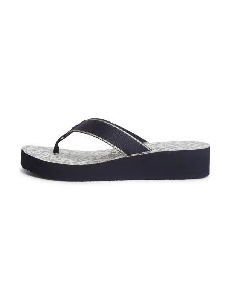 TOMMY HILFIGER Flip-flops bleumarin / auriu