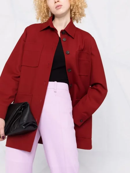 Cămașă Ferragamo de lână lungă roșu