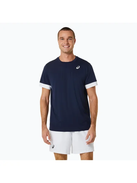 Tricou de tenis pentru bărbați ASICS Court SS Top midnight/brilliant white alb