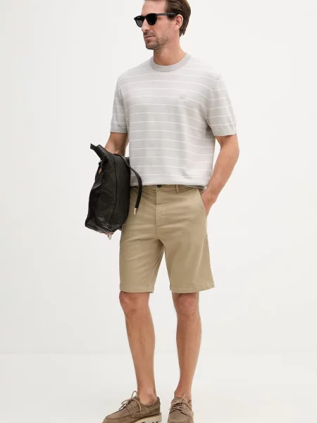 BOSS Orange pantaloni scurți chinos pentru bărbați din cu bej