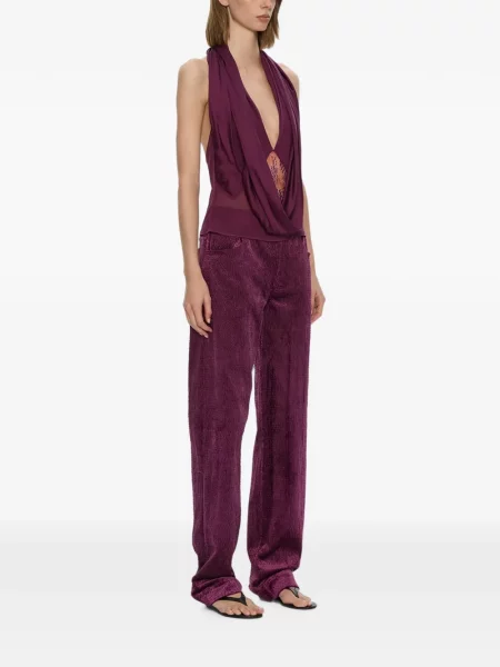 Top Christopher Esber din dantelă violet