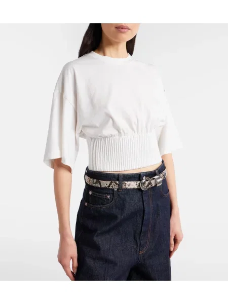 Top Sportmax din jerseu alb