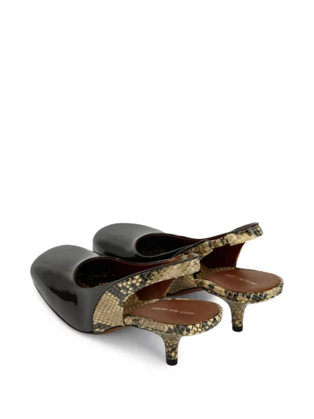 Pantofi cu toc Dries Van Noten din piele slingback negru