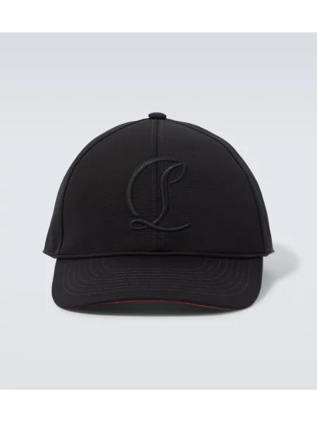 Șapcă Christian Louboutin din canvas negru