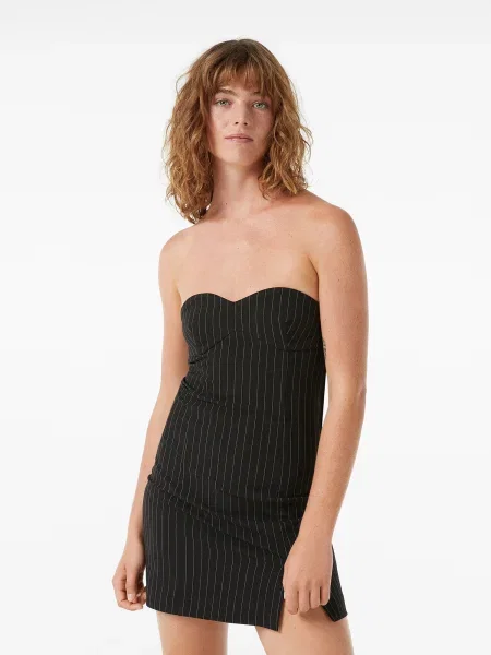 Bershka Rochie negru alb