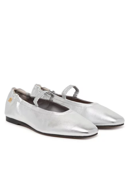 Tommy Hilfiger Balerinke Silver Lth Ellastic Ballerina srebrna