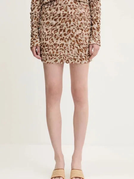 Nanushka fustă LYLE mini creion maro