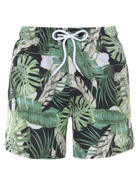 S.Oliver Șorturi de baie crem / verde / negru alb