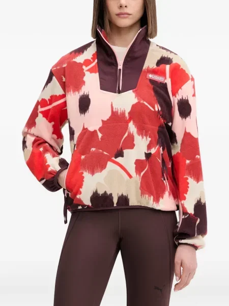 Hanorac cu fermoar Columbia cu model floral roșu