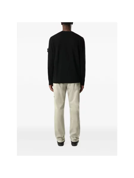 Kardigan Stone Island wełniany z kamieniami czarny