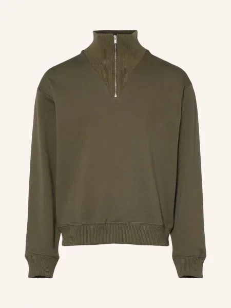Arket Bluza Dresowa Typu Troyer gruen oliwkowa