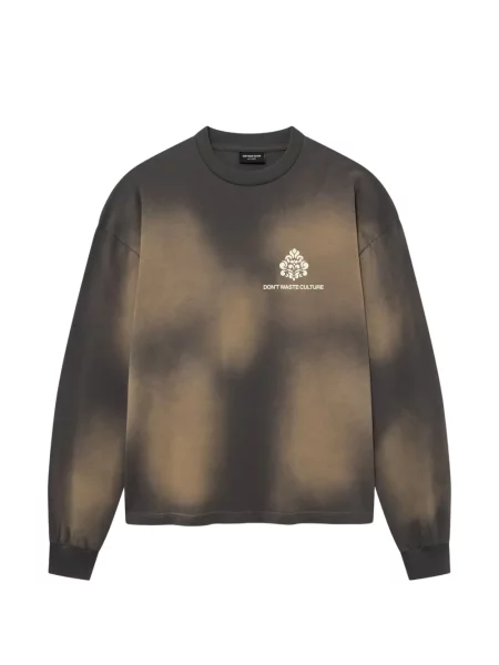 Lung tricou Don't Waste Culture cu imagine gri