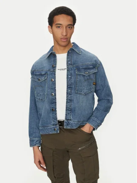 Дънково яке G-Star Raw преходен модел синьо