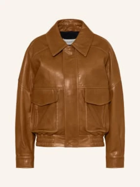 Nour Hammour Kurtka Skórzana Runa braun brązowa