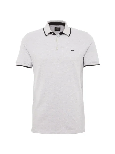 JACK & JONES Tricou Paulos deschis / negru gri