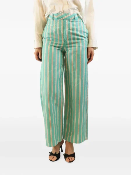 Pantaloni Sister Jane cu talie înaltă cu dungi verde