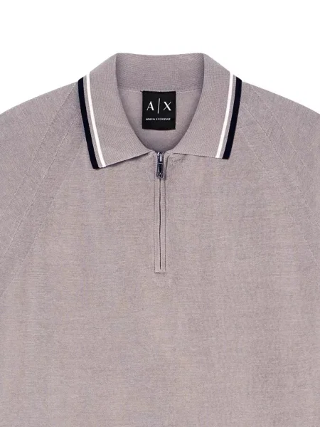 Pletena polo majica Armani Exchange siva