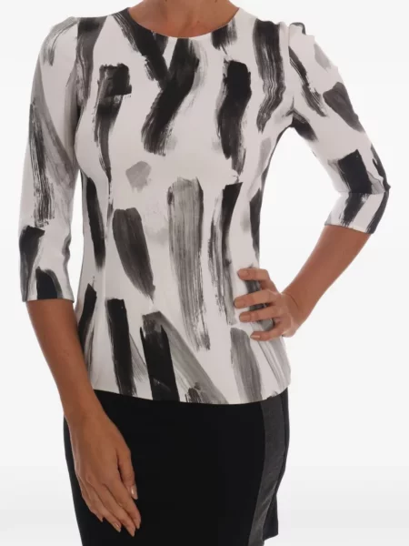 Bluză Dolce & Gabbana cu imagine cu imprimeu abstract gri
