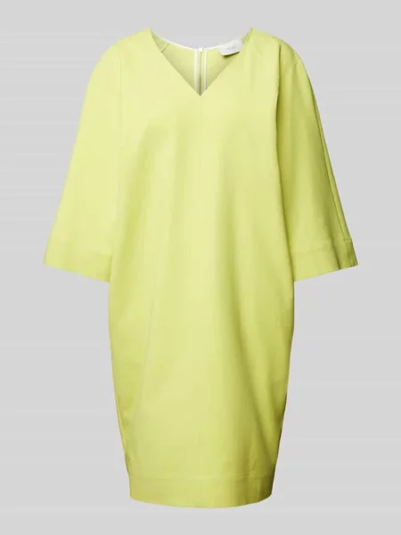 Sukienka o długości do kolan z dekoltem w serek More żółta
